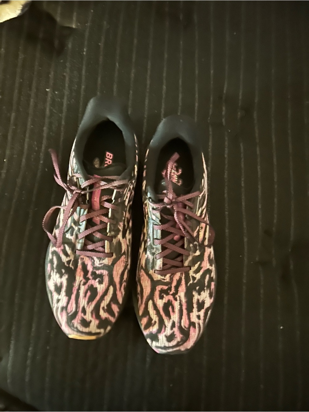 Brooks Women's Athletic Shoes in Black and Pink Pattern